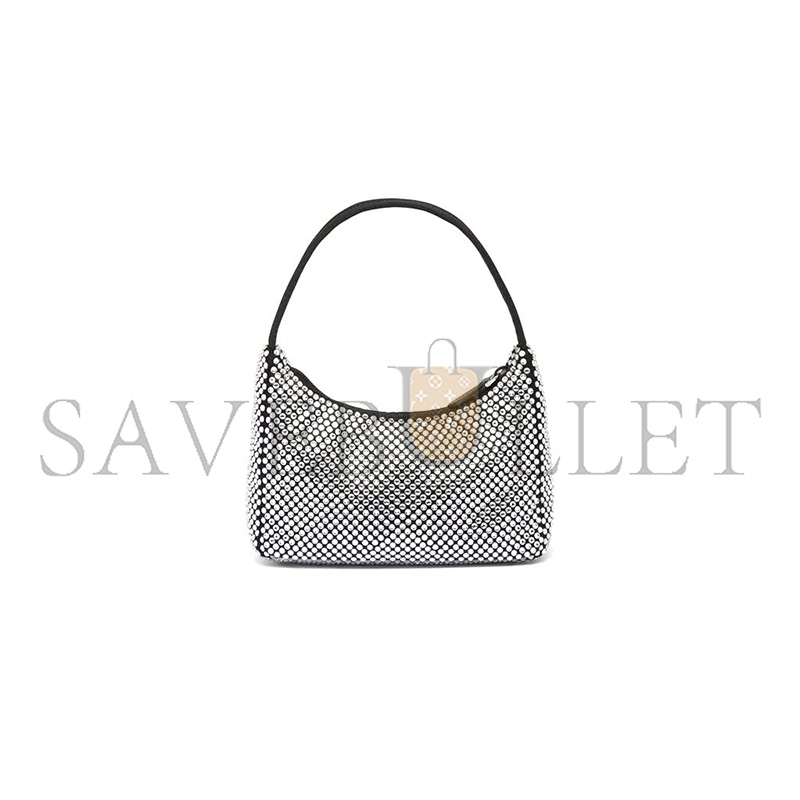 Pra*a re-edition satin mini bag with crystals 1ne515 (22*17*6cm)